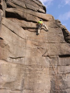 3rd place. Ian Jones on "Queersville", Stanage. Photographer: Martin Whitaker